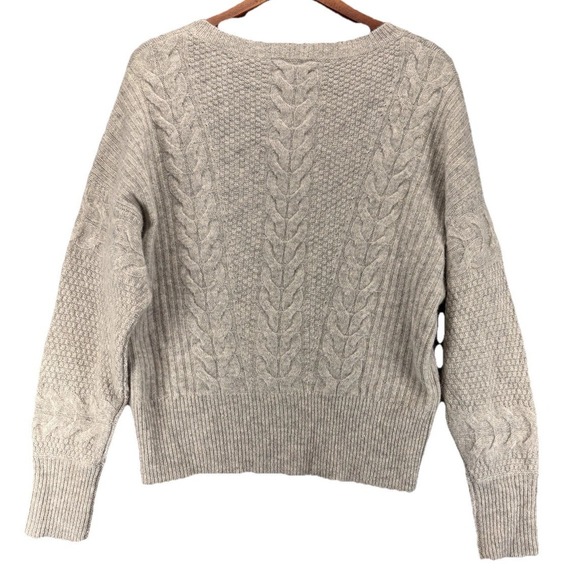 NWT Magaschoni Soft Cashmere Cable Knit Sweater in London Grey MSRP $345 Luxury - Picture 9 of 12